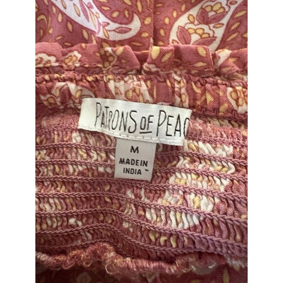 Patrons of Peace Avila Pants Size M Coral Paisley Palazzo Wide Leg Pockets - Picture 5 of 15